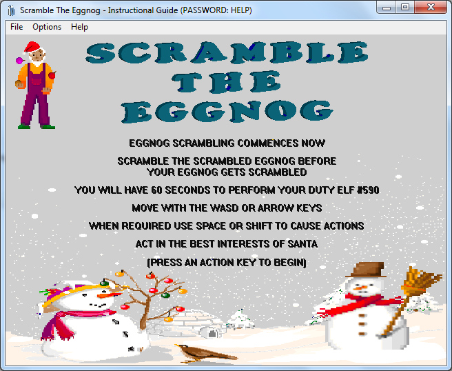 Can you scramble the scrambled eggnog before your eggnog gets scrambled?