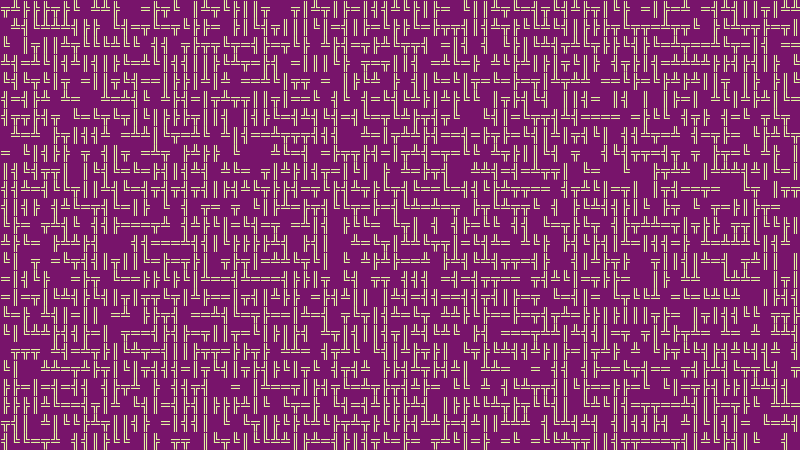A random arrangement of ASCII pipe drawing characters overlaid on a purply surface.